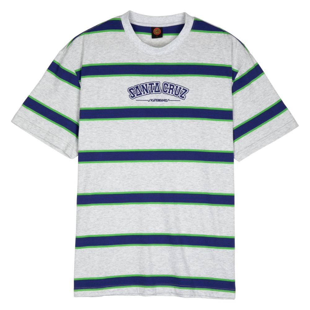 Santa Cruz T-Shirt Collegiate SC Stripe - Heather Stripe - Skatewarehouse.co.uk