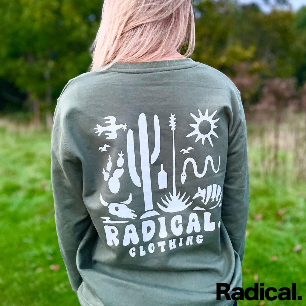 Radical. Desert Unisex Sweatshirt - Autumn Green - Skatewarehouse.co.uk