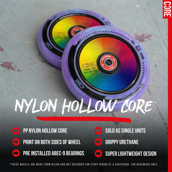 CORE CB1 Nylon Hollow Core Scooter 110mm - Black / Neo Scooter Wheels