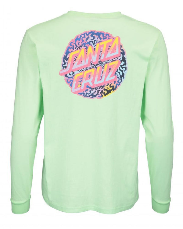 Santa Cruz Womens L/S T-Shirt Ocscure Dot L/S T-Shirt - Green Ash - Skatewarehouse.co.uk