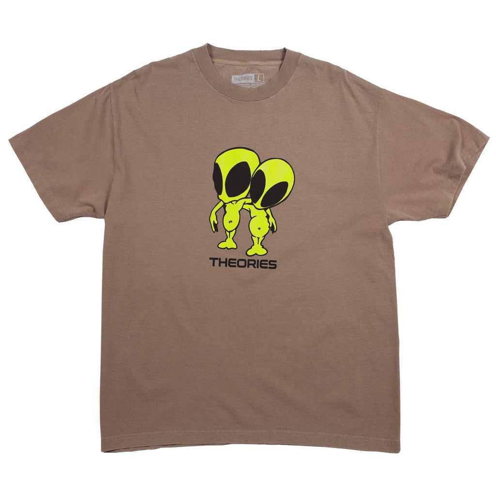 Theories Twins Garment Dyed Tee Faded Brown - M