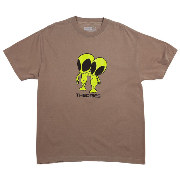 Theories Twins Garment Dyed Tee Faded Brown - M