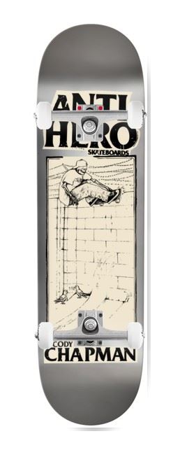 Anti Hero DBX Chapman Lance Mountain Art (Silver) x Venom Custom Complete Skateboard - 8.32"