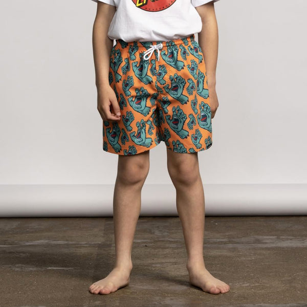 Santa Cruz Youth Swim Shorts Youth Hands All Over - Apricot - Skatewarehouse.co.uk