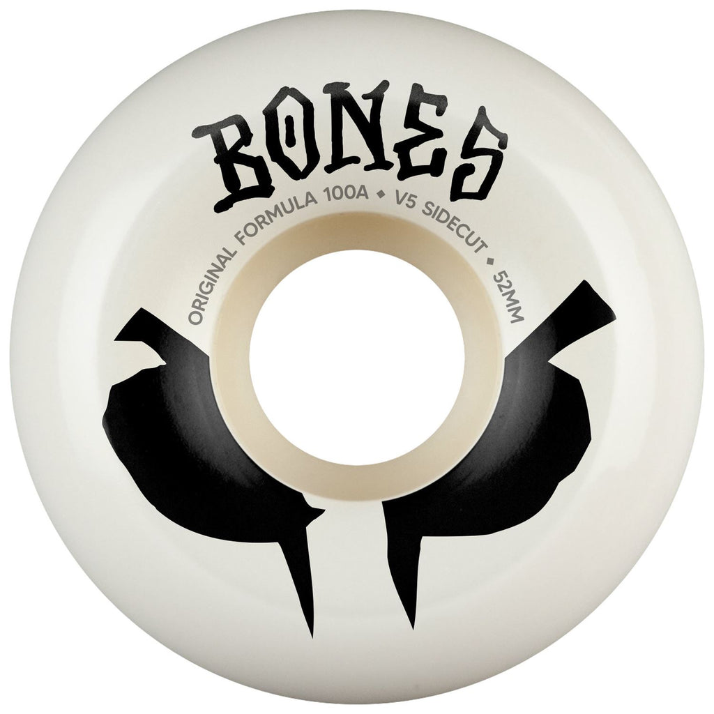 BONES Skateboard Wheels • OG Formula • • 100A • V5 Sidecut • White (Spring '26) - Skatewarehouse.co.uk