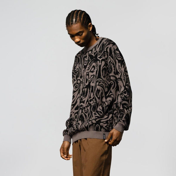 Santa Cruz Knit Crew Knox Faces - Grey - Skatewarehouse.co.uk