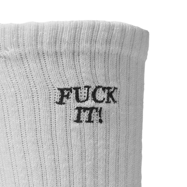 HUF Fuck It Embroidered Sock (White) - One Size
