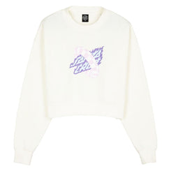 Santa Cruz Womens Crew Goal Flame Front Crew - Off White - Skatewarehouse.co.uk