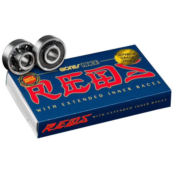 Bones Race Reds - 8mm 8 Pack Skateboard Bearings