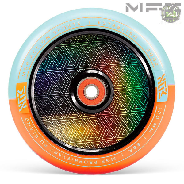 Madd Gear Mfx Corrupt Core 120Mm Wheels (2) - Orange/Teal - Skatewarehouse.co.uk