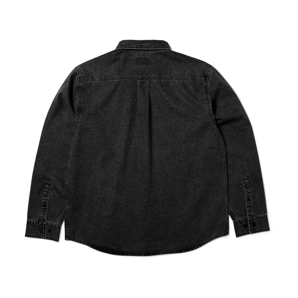 HUF Carson Overdyed Denim LS Shirt (Black)