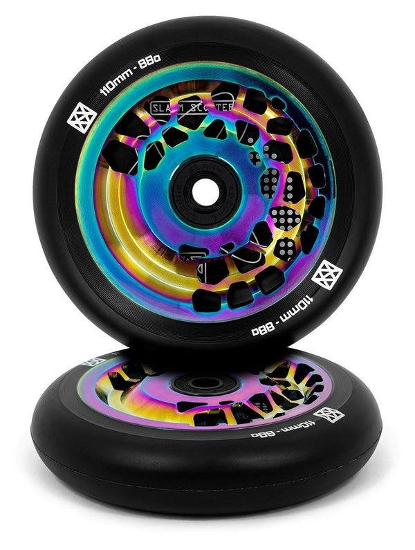 Slamm Neochrome 110mm Split Core Wheels - Pair - Neochrome - Skatewarehouse.co.uk