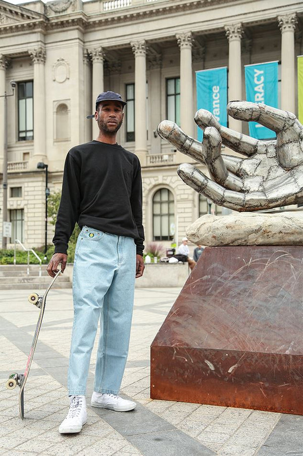 Theories Of Atlantis Plaza Jeans Lightwash Blue - Skatewarehouse.co.uk