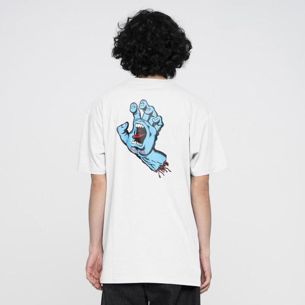 Santa Cruz T-Shirt Screaming Hand Chest T-Shirt White - M - Skatewarehouse.co.uk