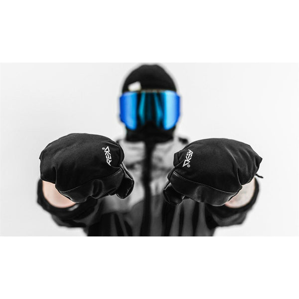 REKD Icon Under Cuff Snow Snowboard Ski Mitts - Black - Skatewarehouse.co.uk