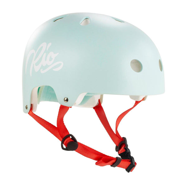 Rio Roller Script Skate Helmet - Matt Teal - Skatewarehouse.co.uk