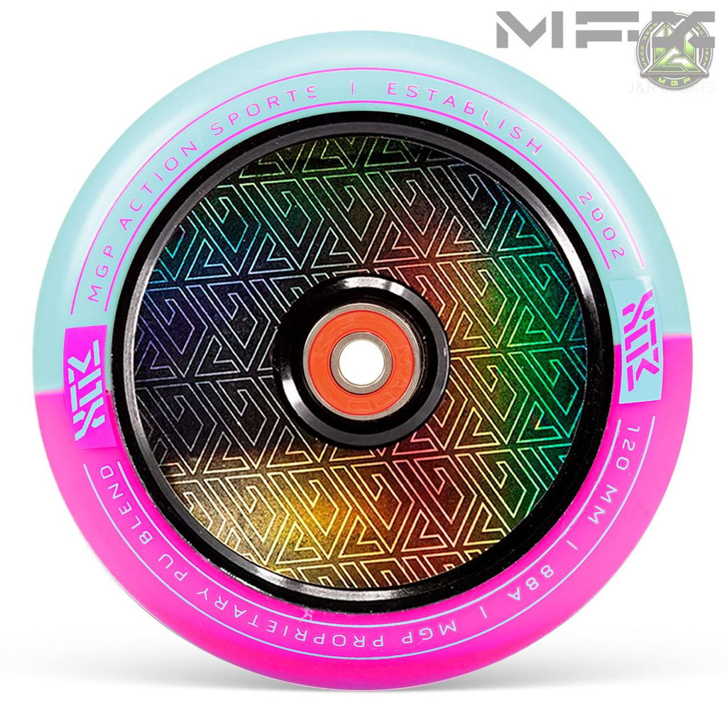 Madd Gear Mfx Corrupt Core 120Mm Wheels (2) - Pink/Teal - Skatewarehouse.co.uk