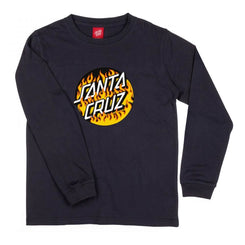 Santa Cruz Youth L/S T-Shirt Youth Blaze Dot LS T-Shirt - Black - Skatewarehouse.co.uk