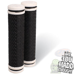 Madd Gear Mgp Headcase Black Grips (Pair) - White - Skatewarehouse.co.uk