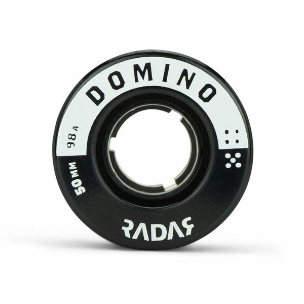 Radar (4) - Domino- Black / Silver - 50 x / 98A Skateboard Wheels - 31mm