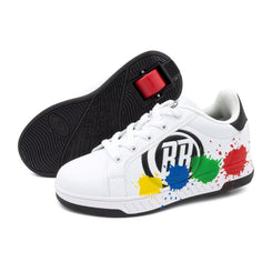 Breezy Rollers Shoes With Wheels - Splatter - White / Black / Multicoloured - Skatewarehouse.co.uk