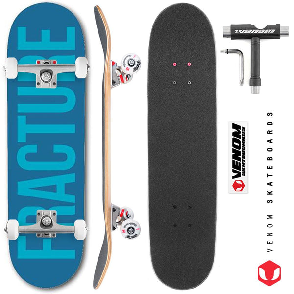 Fracture Fade Teal Custom Complete Skateboard -  8.25