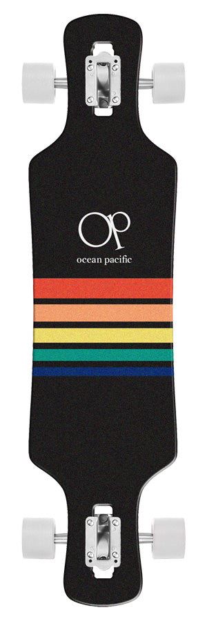 Ocean Pacific Sunset Drop Through Pink/White Complete Longboard - 39.0