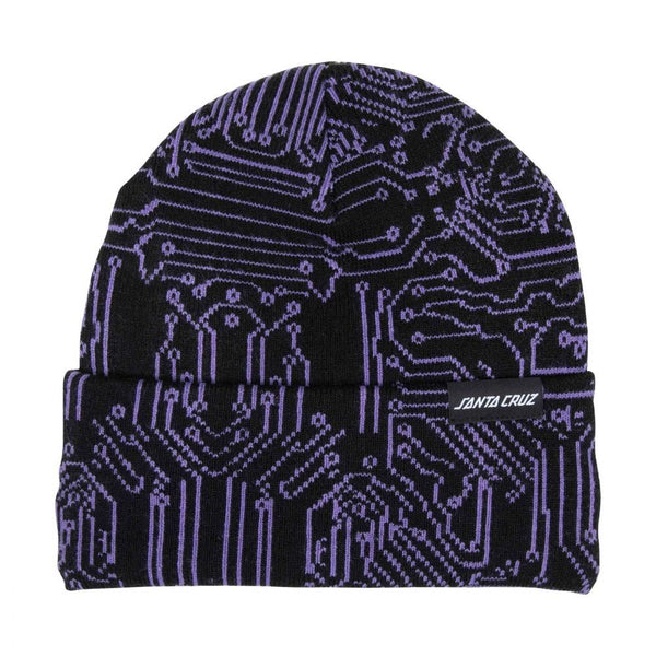 Santa Cruz Beanie Circuit Beanie Black - O/S - Skatewarehouse.co.uk