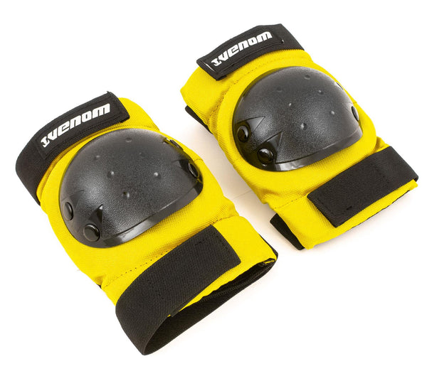 Venom Triple Knee/Elbow/Wrist Pad Set - Yellow Black - Skatewarehouse.co.uk
