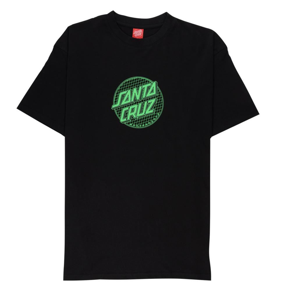 Santa Cruz T-Shirt Wireframe Dot Front T-Shirt - Black - Skatewarehouse.co.uk