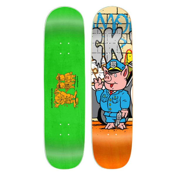 StrangeLove Pig With gun Neon X (Wb: ) Sean Cliver Skateboard Deck - 8.5