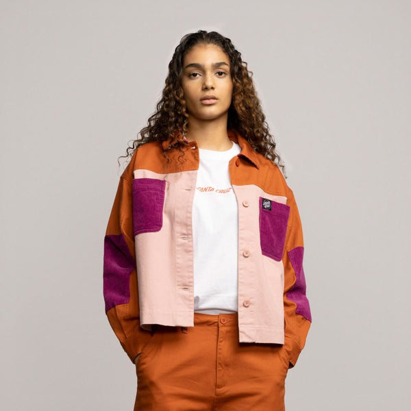 Santa Cruz Womens Jacket Nomad Overshirt - Ginger Biscuit / Putty - Skatewarehouse.co.uk