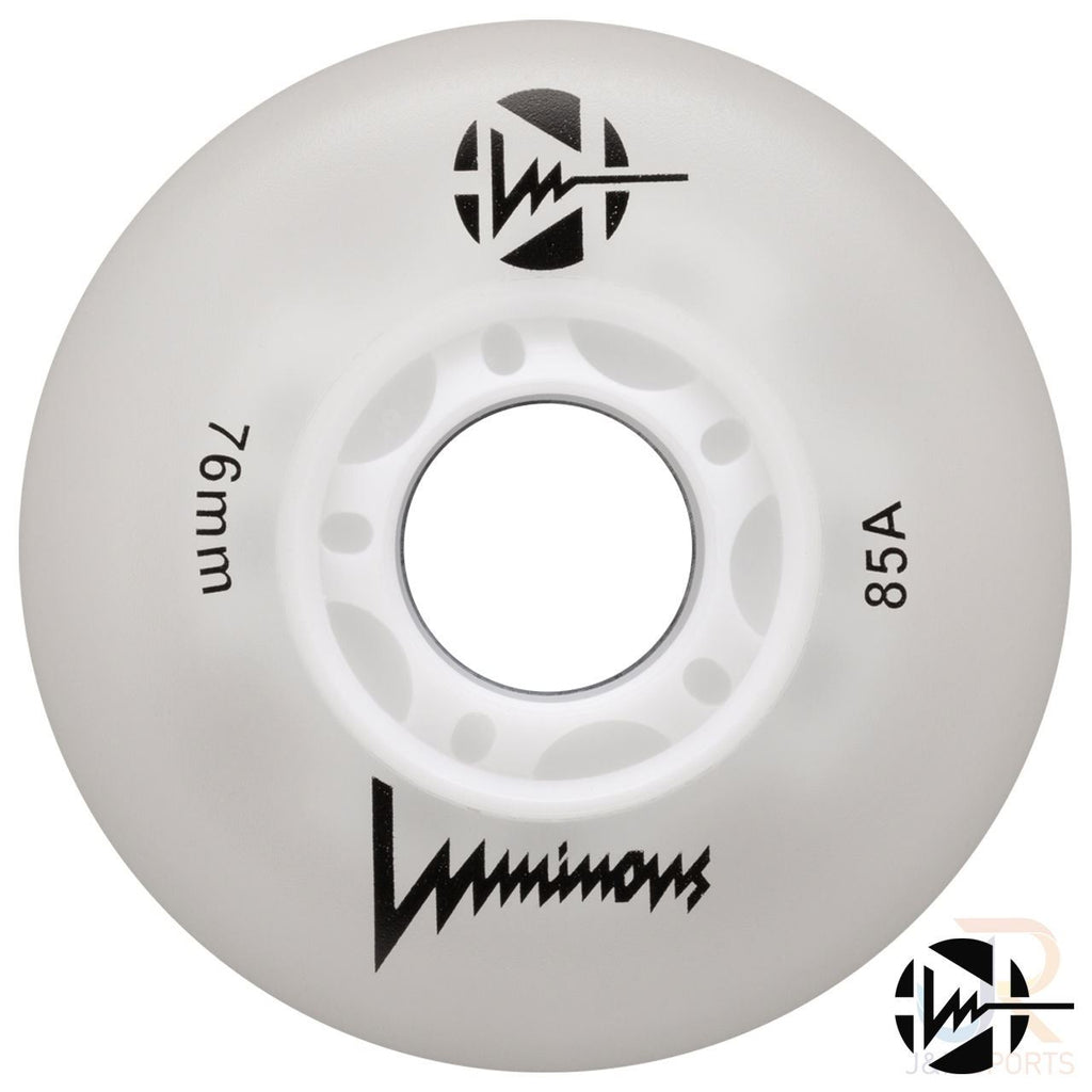 Luminous Led Inline Wheel (Set of 4 Wheels) - White - 76Mm/85A - Skatewarehouse.co.uk
