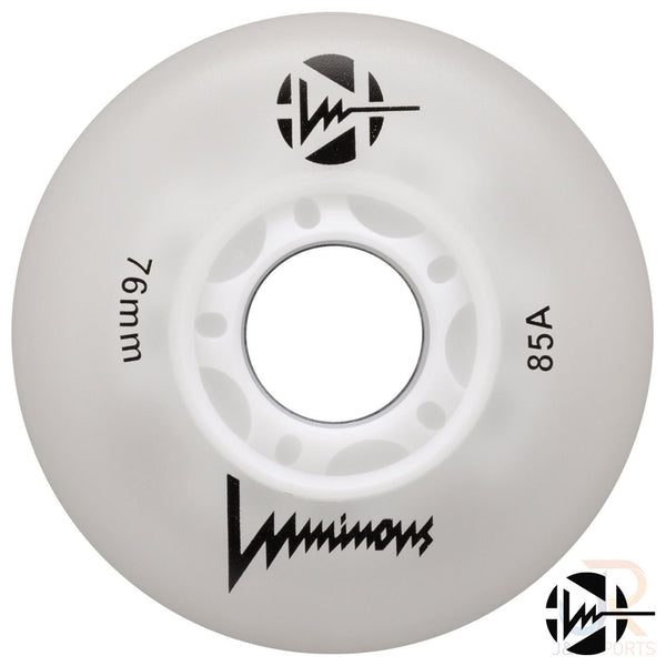 Luminous Led Inline Wheel (Set of 4 Wheels) - White - 76Mm/85A - Skatewarehouse.co.uk