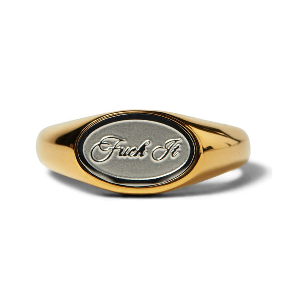 HUF Fuck It Signet Ring (Gold) Skateboard Deck - 7.0