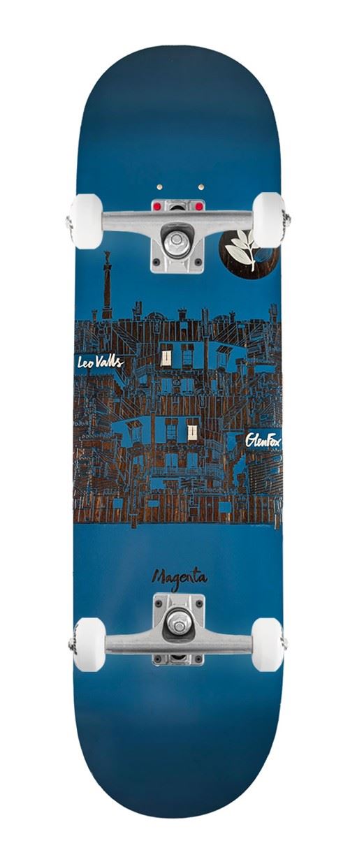 Magenta Leo Valls & Glen Fox 'Rooftop' Series x Venom Custom Complete Skateboard - 8.5