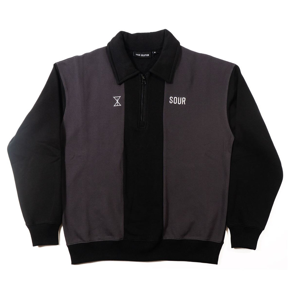 Sour Solution Collar Quarter Zip Black / Grey
