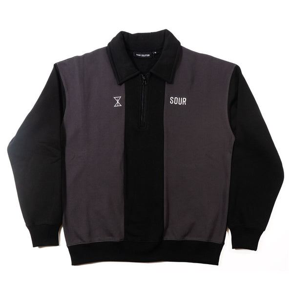 Sour Solution Collar Quarter Zip Black / Grey