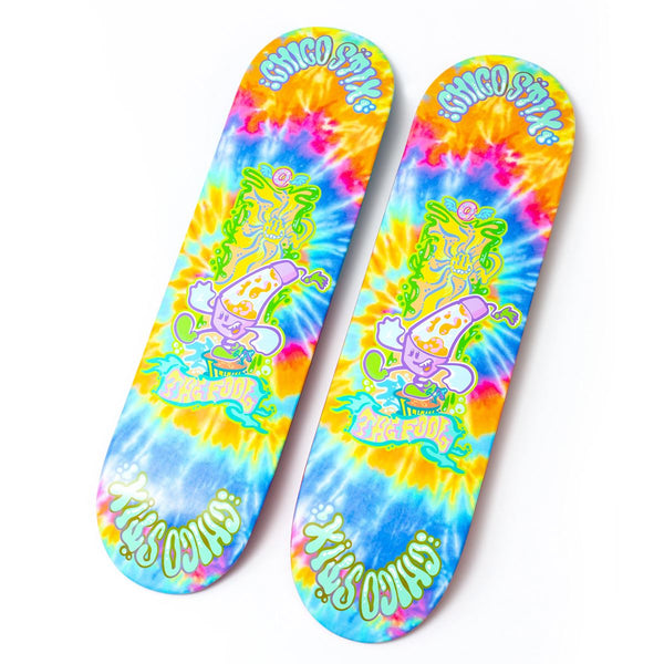Chico Stix Love / Haight 'The Fool' Popsicle (Top & Bottom Graphic) Skateboard Deck - 8.375"