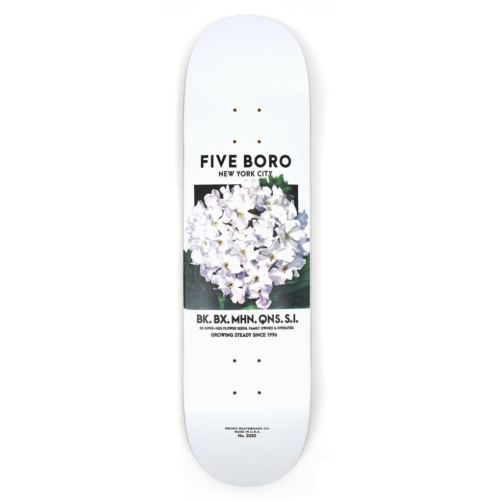 5Boro Flower Seed White Skateboard Deck - 8.5"