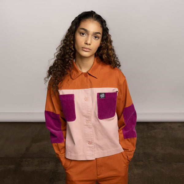 Santa Cruz Womens Jacket Nomad Overshirt - Ginger Biscuit / Putty - Skatewarehouse.co.uk