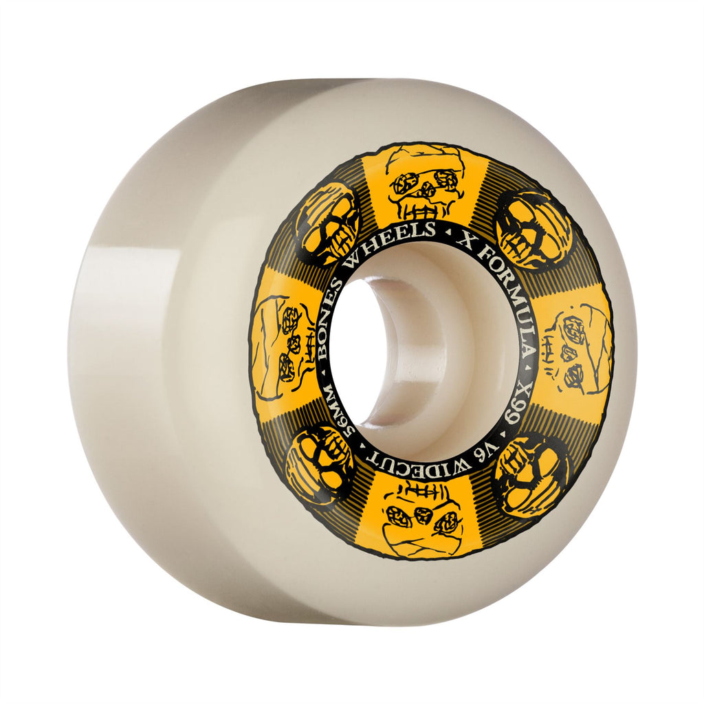 BONES Black & Gold X-Formula 99a V6 (Wide-Cut) Skateboard Wheels - 56mm