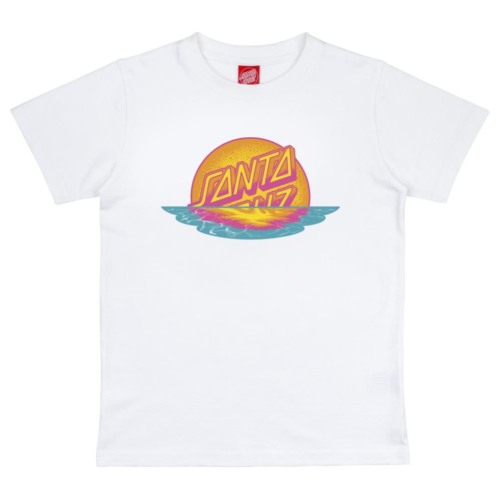Santa Cruz Youth T-Shirt Youth Sunrise Dot Front - White - Skatewarehouse.co.uk