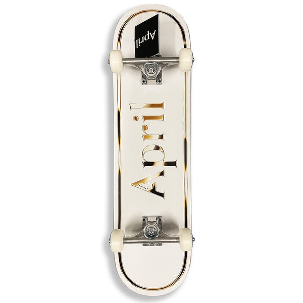 April Skateboards OG Logo Gold / White Complete Skateboard - 8.0