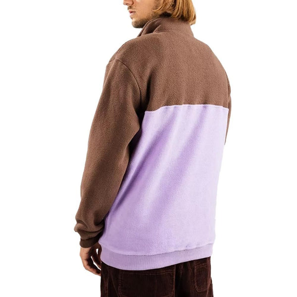 Santa Cruz Jacket Sundown Ray Strip Polar Fleece - Oak / Digital Violet - Skatewarehouse.co.uk