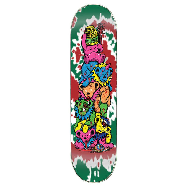 StrangeLove Holiday Bears (Green Tie Dye) Screen Printed x (WB: ) Sean Cliver Skateboard Deck - 8.5