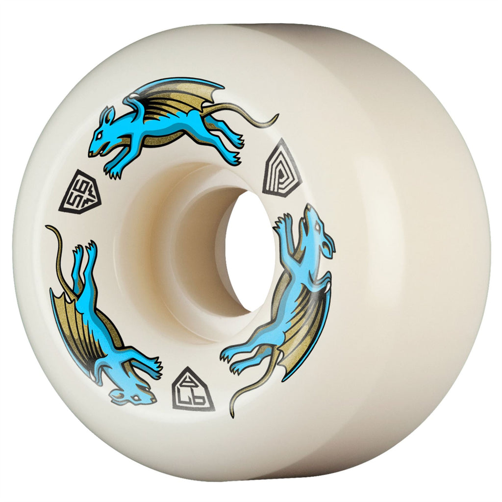 Powell-Peralta Dragon Formula • Nano Rat • 56mm x 36mm • 97A • AV6 • Off White / Blue Skateboard Wheels