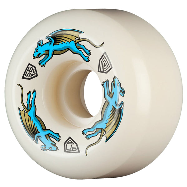 Powell-Peralta Dragon Formula • Nano Rat • 56mm x 36mm • 97A • AV6 • Off White / Blue Skateboard Wheels