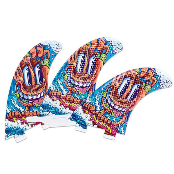 3D Fins - Thruster Surf / SUP - Hanging Ten (2+1)