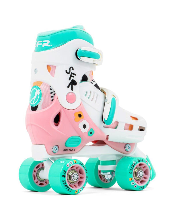SFR Storm V Adjustable Children's Quad Roller Skates - Flower - Skatewarehouse.co.uk